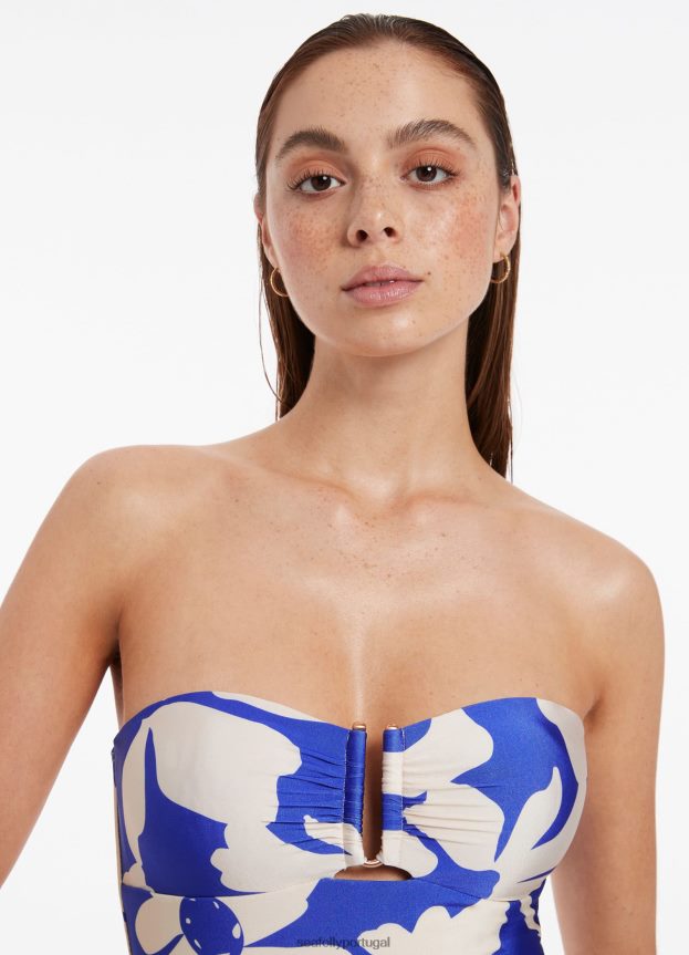 empório bandeau peça única mulheres safira Seafolly trajes de banho 4H088V164