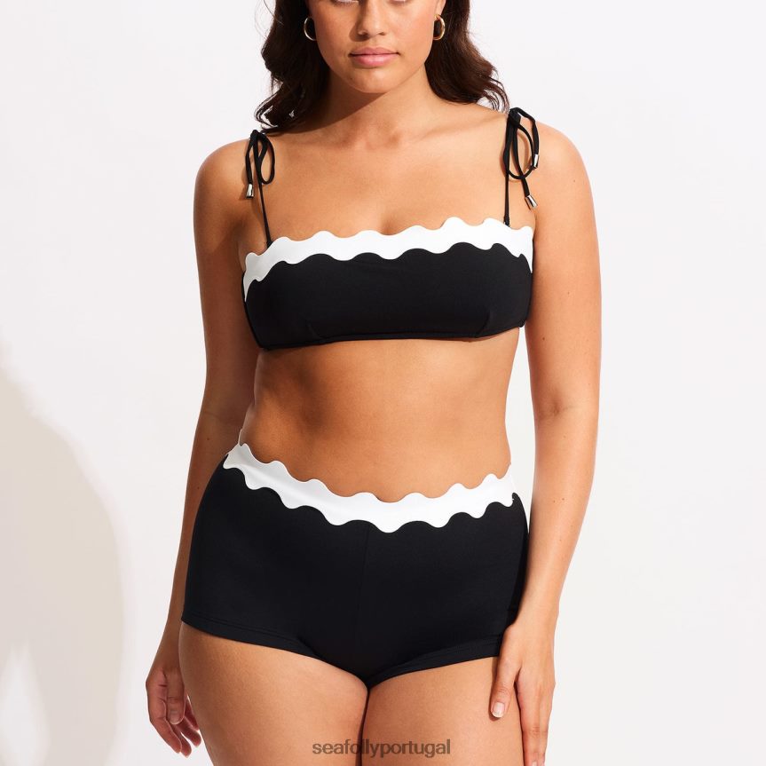 gia ric rac bustier bandeau mulheres preto Seafolly trajes de banho 4H088V566