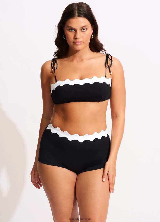 gia ric rac bustier bandeau mulheres preto Seafolly trajes de banho 4H088V566