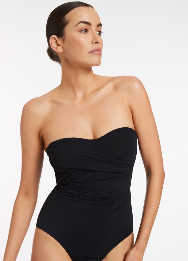 jetset d-dd torção frontal de uma peça mulheres preto Seafolly trajes de banho 4H088V65