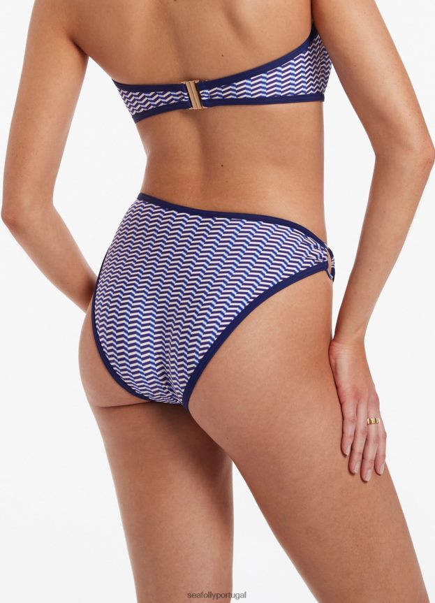 Cueca de biquíni com corte alto amoudi mulheres safira Seafolly trajes de banho 4H088V452