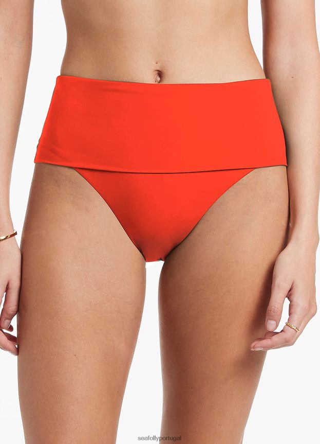 biquíni jetset com cintura alta dobrável mulheres fiamma Seafolly trajes de banho 4H088V513