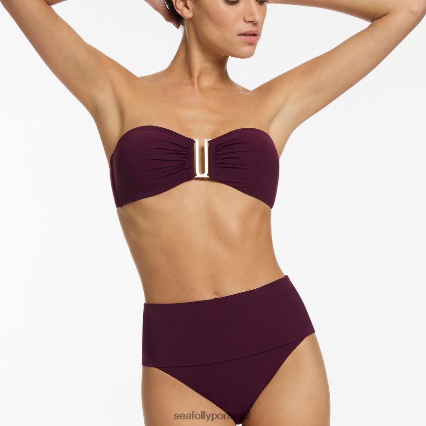 biquíni jetset com cintura alta dobrável mulheres porta Seafolly trajes de banho 4H088V341