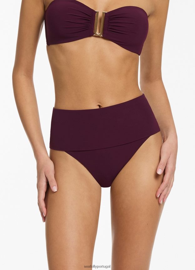 biquíni jetset com cintura alta dobrável mulheres porta Seafolly trajes de banho 4H088V341