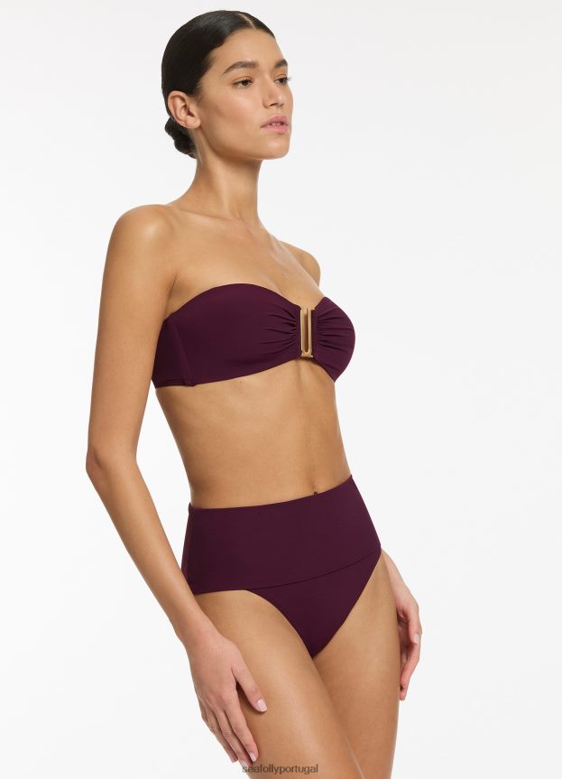 biquíni jetset com cintura alta dobrável mulheres porta Seafolly trajes de banho 4H088V341