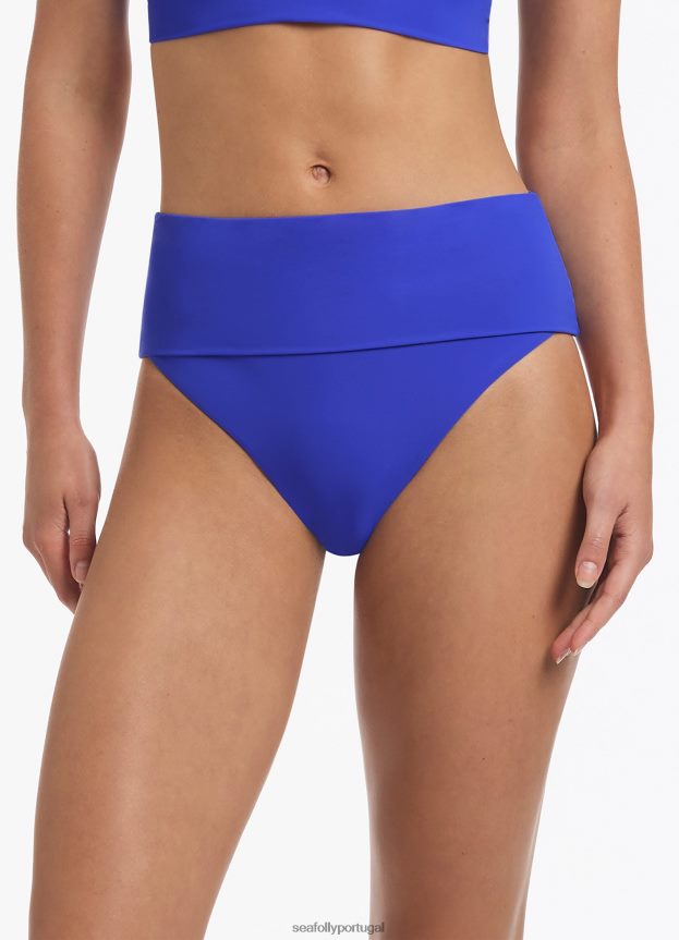 biquíni jetset com cintura alta dobrável mulheres safira Seafolly trajes de banho 4H088V297