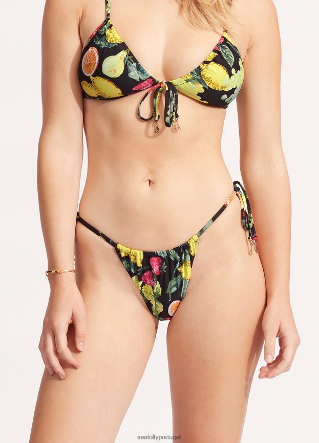 calça Lemoncello com cordão lateral rio mulheres preto Seafolly trajes de banho 4H088V631