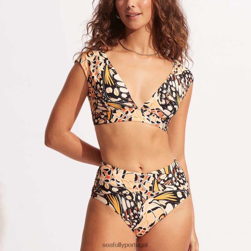 calça cintura alta Take Flight mulheres mandarim Seafolly trajes de banho 4H088V616