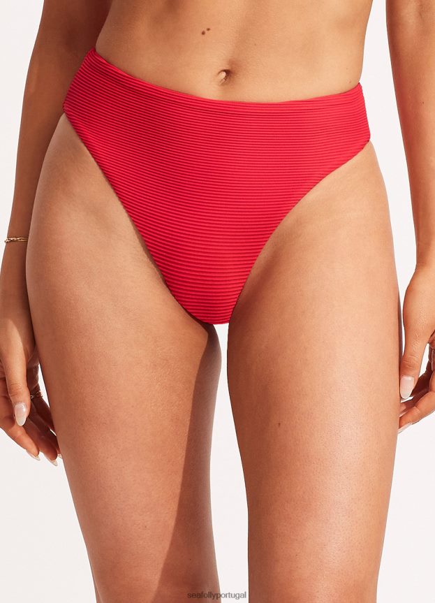 calça cintura alta essencial mulheres Pimenta Seafolly trajes de banho 4H088V397