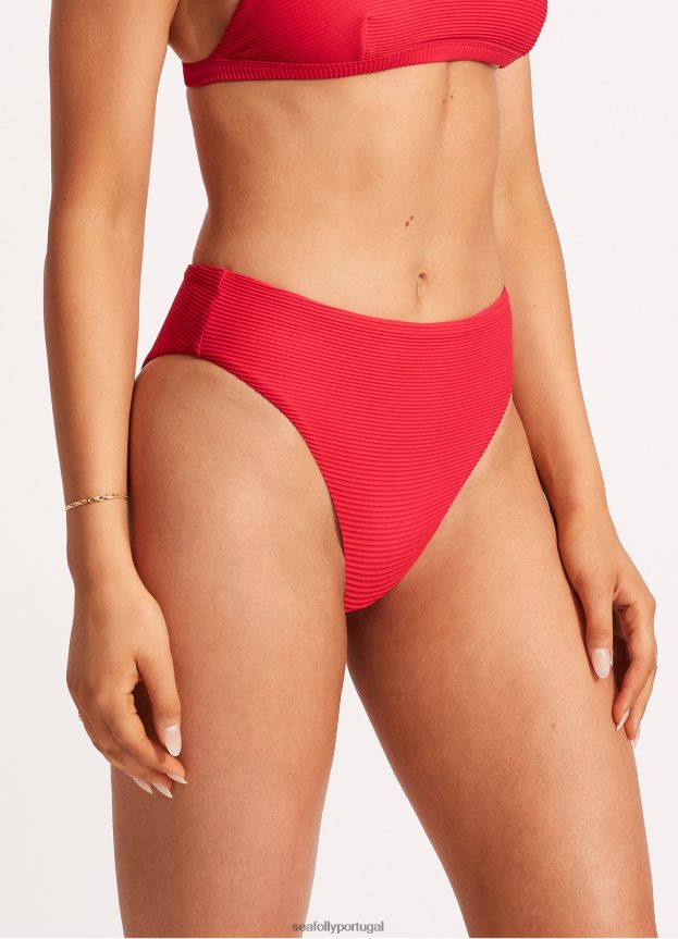 calça cintura alta essencial mulheres Pimenta Seafolly trajes de banho 4H088V397