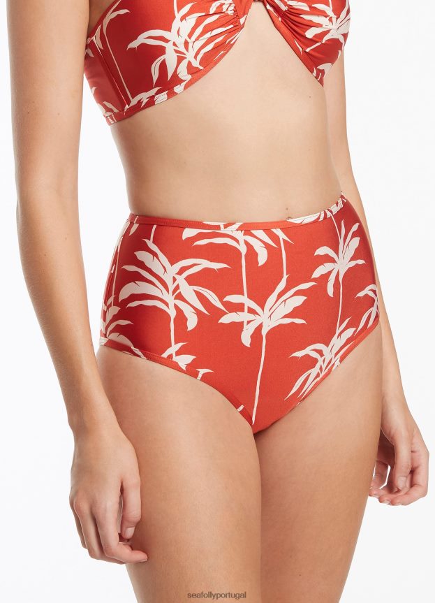 calça cintura alta palme mulheres cereja Seafolly trajes de banho 4H088V557