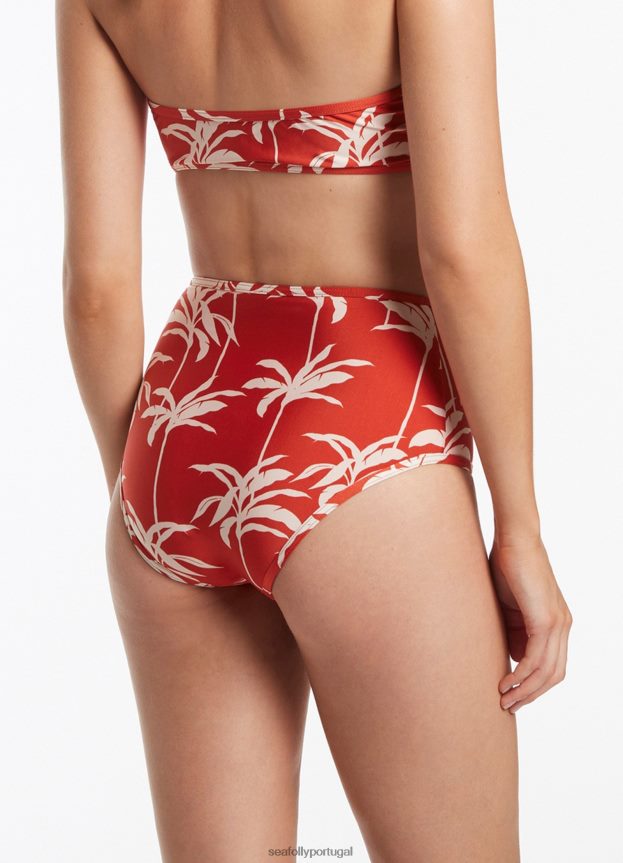 calça cintura alta palme mulheres cereja Seafolly trajes de banho 4H088V557