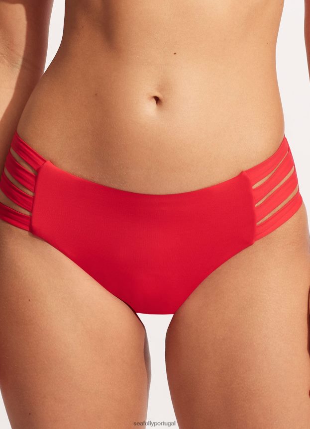 calça coletiva hipster com múltiplas alças mulheres pimenta vermelha Seafolly trajes de banho 4H088V236