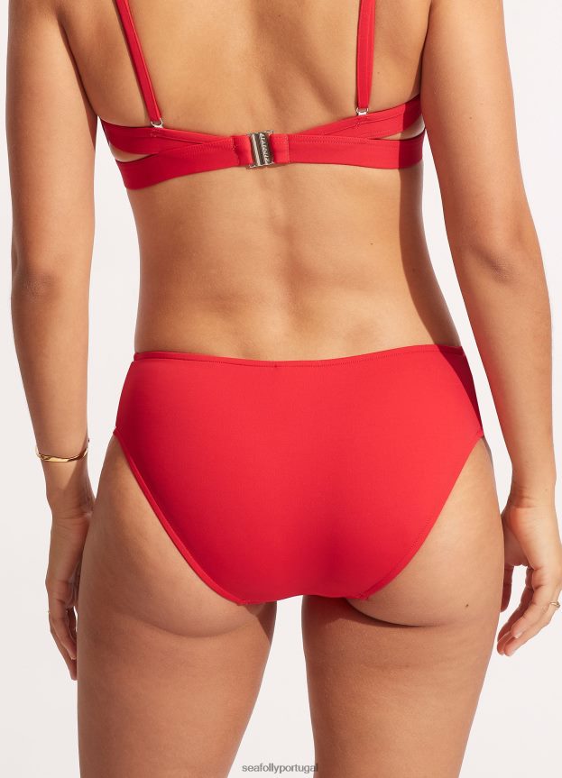 calça coletiva hipster com múltiplas alças mulheres pimenta vermelha Seafolly trajes de banho 4H088V236