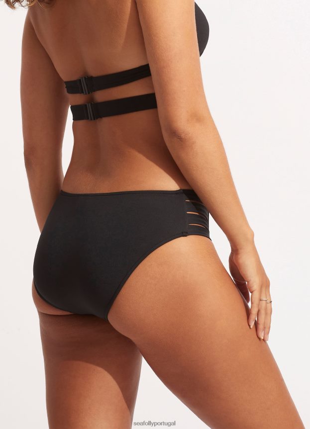 calça coletiva hipster com múltiplas alças mulheres preto Seafolly trajes de banho 4H088V193