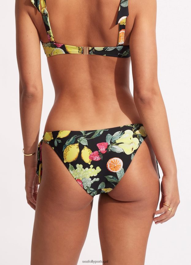 calça com amarração em violoncelo limão mulheres preto Seafolly trajes de banho 4H088V582