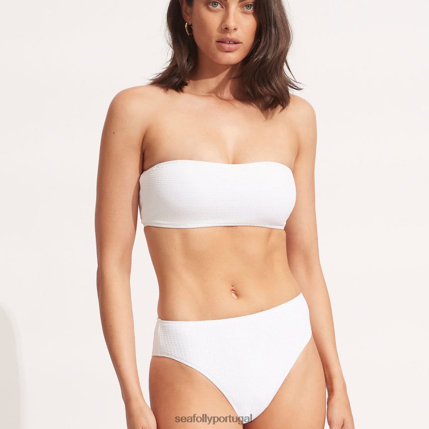 calça de cintura alta para mergulho no mar mulheres branco Seafolly trajes de banho 4H088V320