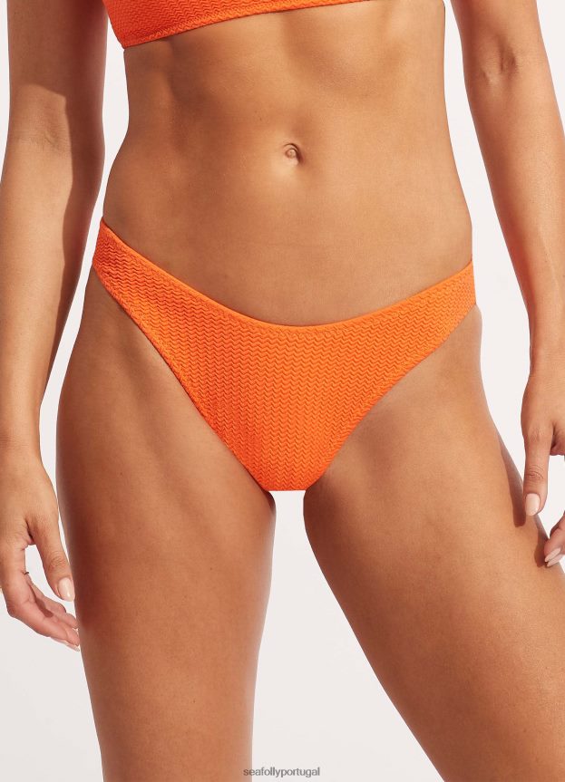calça de corte alto para mergulho no mar mulheres laranja picante Seafolly trajes de banho 4H088V576