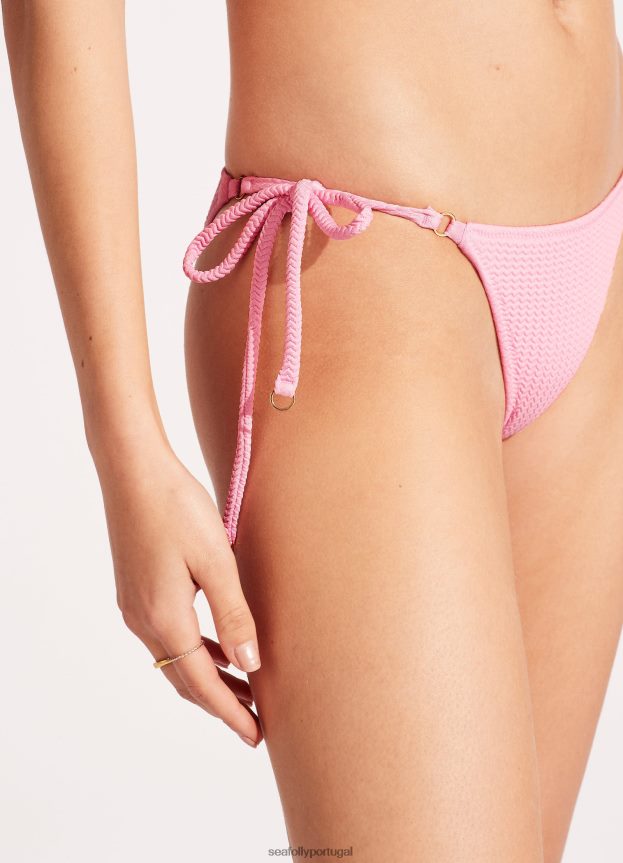 calça de mergulho com amarração lateral rio mulheres parfait rosa Seafolly trajes de banho 4H088V393