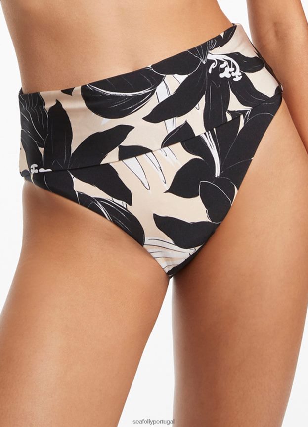 calça dobrável floreale mulheres preto Seafolly trajes de banho 4H088V435
