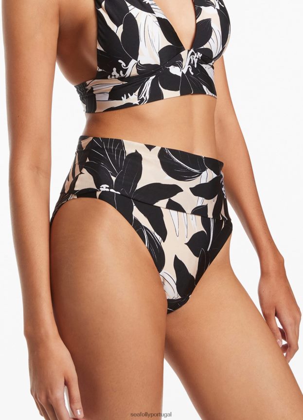 calça dobrável floreale mulheres preto Seafolly trajes de banho 4H088V435