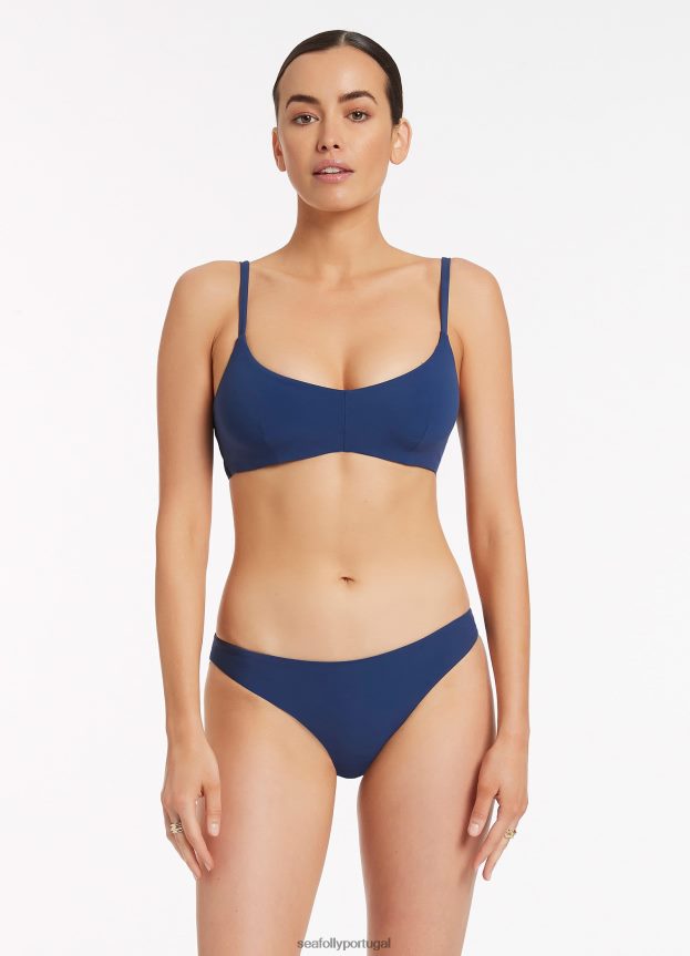 calça hipster jetset mulheres azul pacífico Seafolly trajes de banho 4H088V475