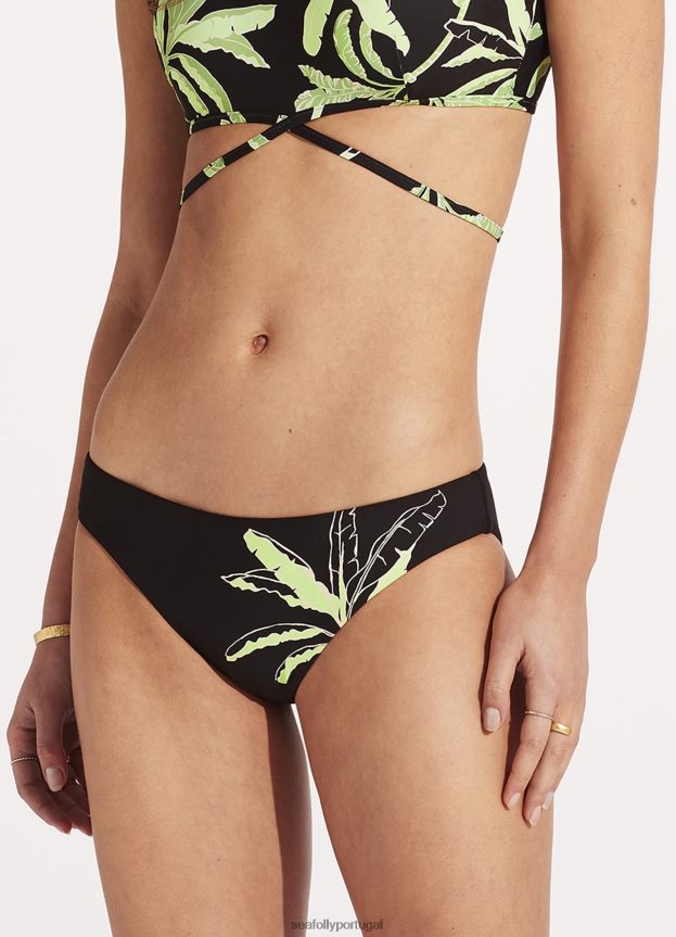 calça hipster palm paraíso mulheres preto Seafolly trajes de banho 4H088V551