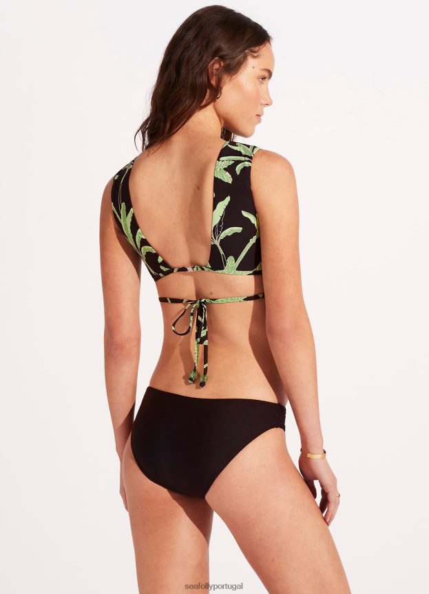 calça hipster palm paraíso mulheres preto Seafolly trajes de banho 4H088V551