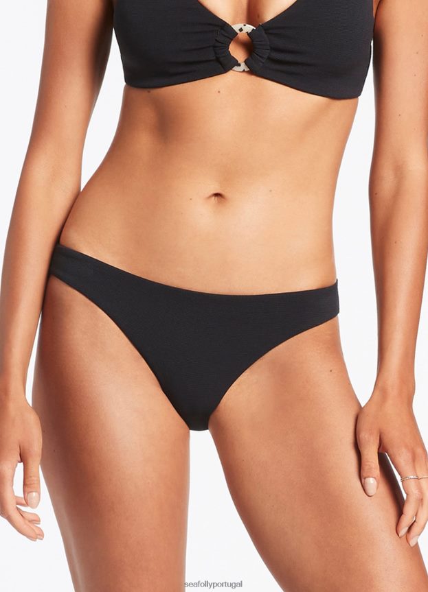 calça isla rib hipster mulheres preto Seafolly trajes de banho 4H088V275
