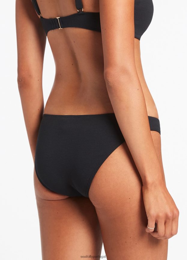 calça isla rib hipster mulheres preto Seafolly trajes de banho 4H088V275