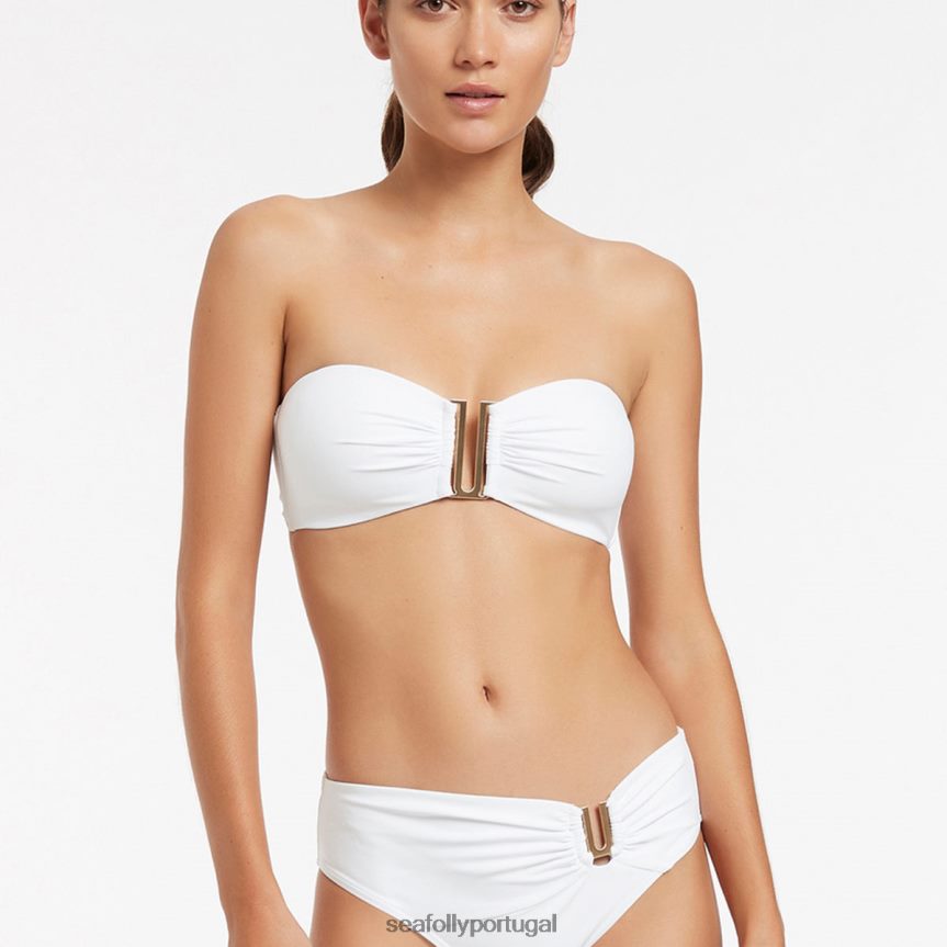 calça jetset u trim mid mulheres branco Seafolly trajes de banho 4H088V257
