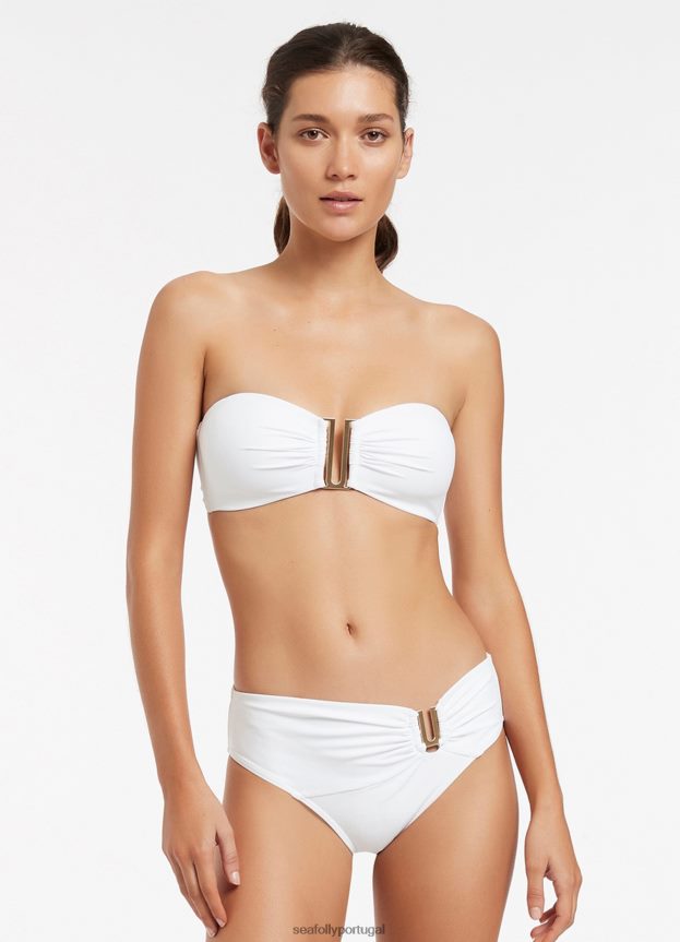 calça jetset u trim mid mulheres branco Seafolly trajes de banho 4H088V257