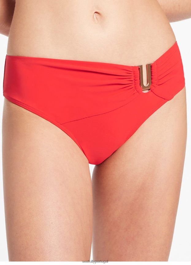 calça jetset u trim mid mulheres cereja Seafolly trajes de banho 4H088V329
