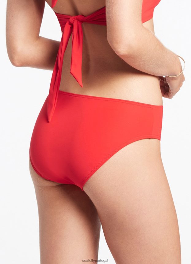 calça jetset u trim mid mulheres cereja Seafolly trajes de banho 4H088V329