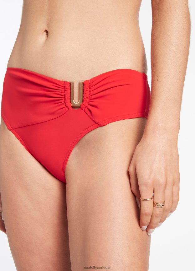 calça jetset u trim mid mulheres cereja Seafolly trajes de banho 4H088V329