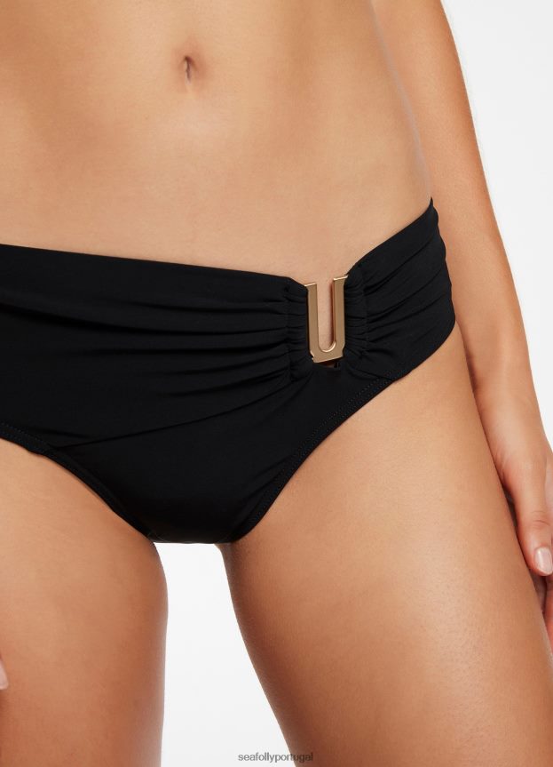 calça jetset u trim mid mulheres preto Seafolly trajes de banho 4H088V263