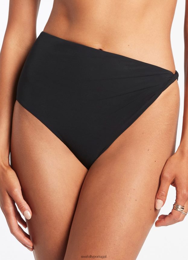 calça lateral twist jetset mulheres preto Seafolly trajes de banho 4H088V449