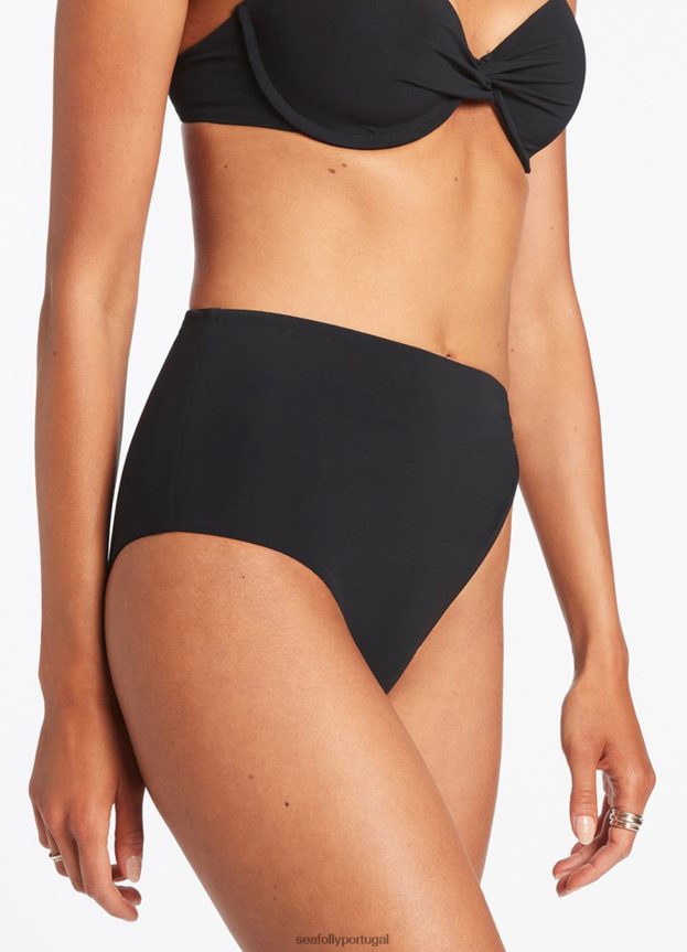 calça lateral twist jetset mulheres preto Seafolly trajes de banho 4H088V449