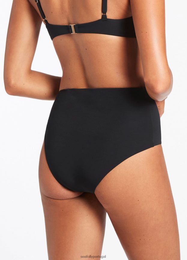 calça lateral twist jetset mulheres preto Seafolly trajes de banho 4H088V449