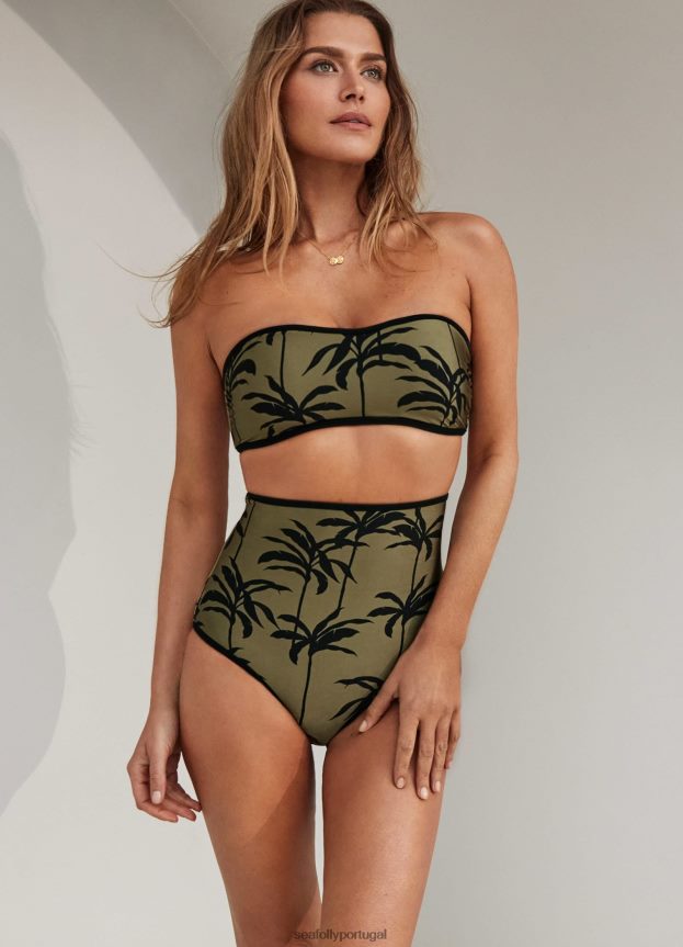 calça palme cintura ultra alta mulheres Oliva Seafolly trajes de banho 4H088V544