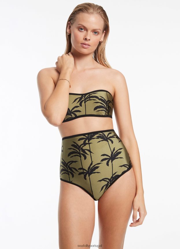 calça palme cintura ultra alta mulheres Oliva Seafolly trajes de banho 4H088V544