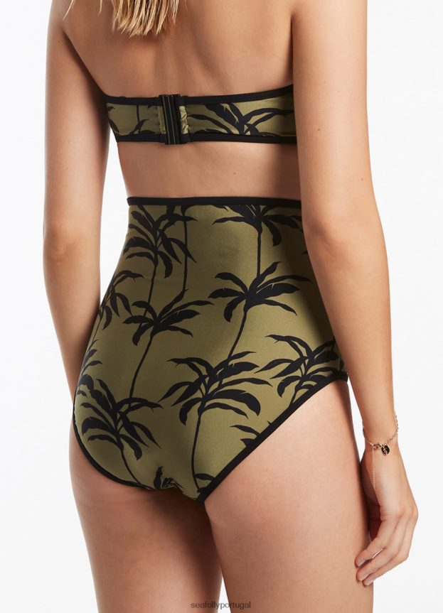 calça palme cintura ultra alta mulheres Oliva Seafolly trajes de banho 4H088V544