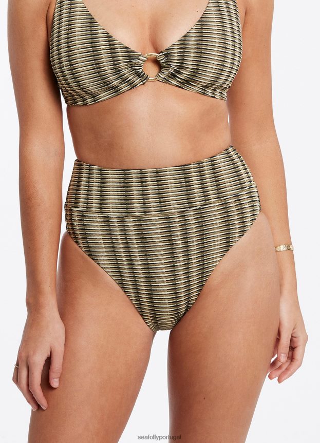 calça ravello com cintura alta mulheres Oliva Seafolly trajes de banho 4H088V579