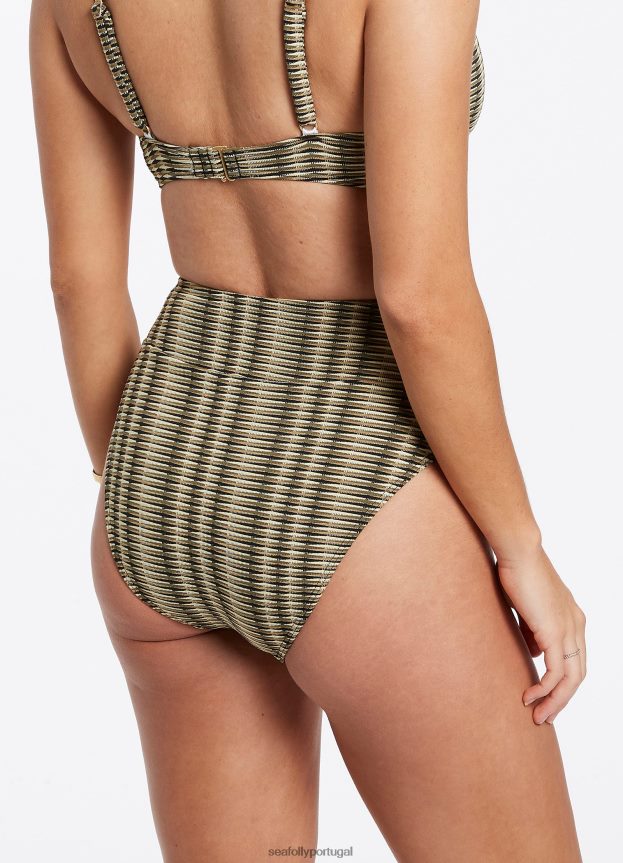 calça ravello com cintura alta mulheres Oliva Seafolly trajes de banho 4H088V579