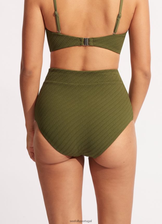 calça salgueiro cintura alta mulheres abacate Seafolly trajes de banho 4H088V237