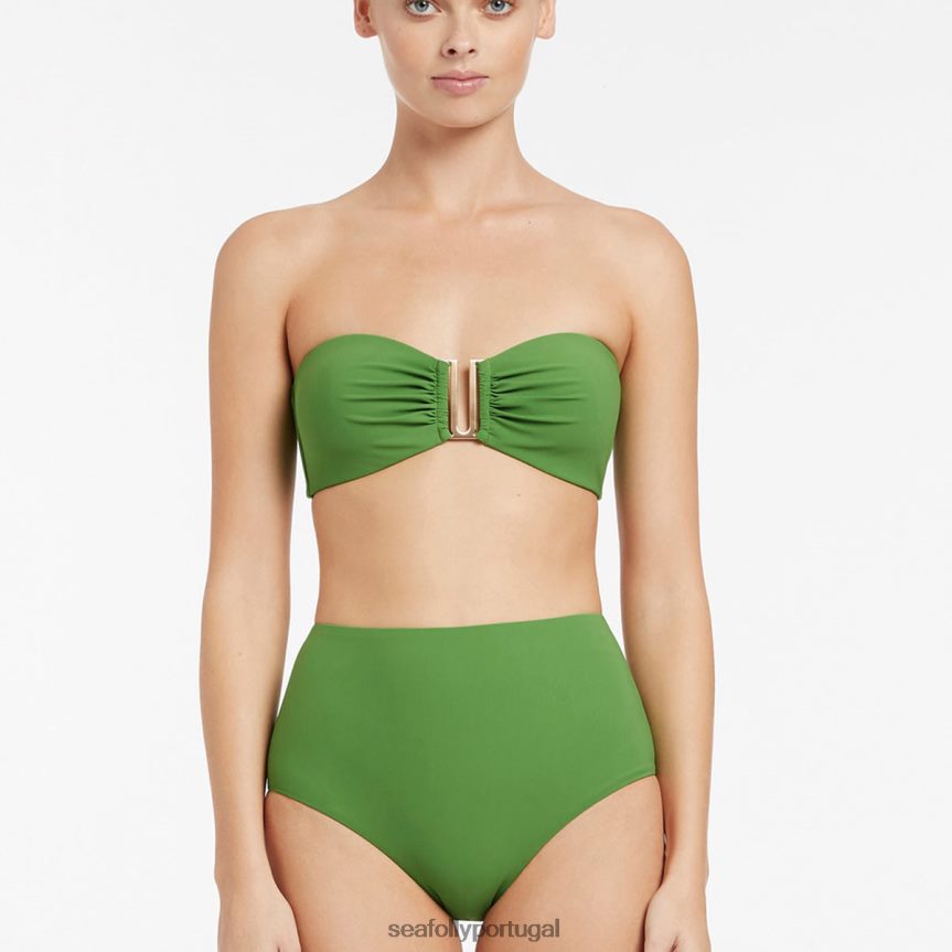calcinha de biquíni cintura alta jetset mulheres Palma Seafolly trajes de banho 4H088V469