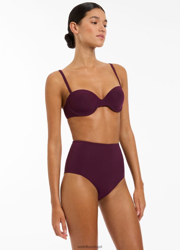calcinha de biquíni cintura alta jetset mulheres porta Seafolly trajes de banho 4H088V446