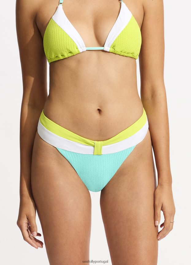 fatia de calça com faixa de emenda mulheres explosão de limão Seafolly trajes de banho 4H088V559