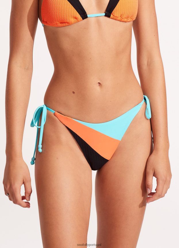 parte de baixo do biquíni com amarração lateral mulheres preto Seafolly trajes de banho 4H088V627