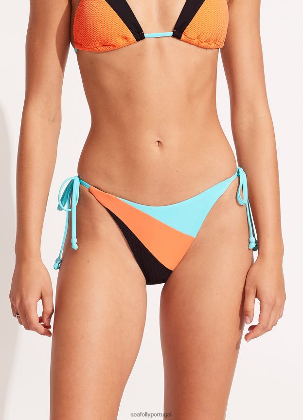 parte de baixo do biquíni com amarração lateral mulheres preto Seafolly trajes de banho 4H088V627